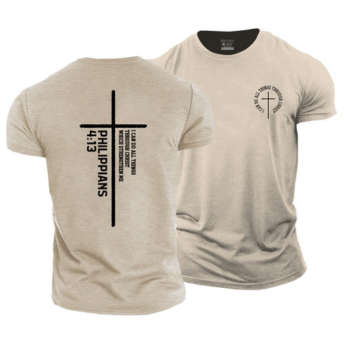 Men's I CAN DO ALL THINGS THROUGH CHRIST WHICH STRENGTHEN ME Cotton T-Shirt